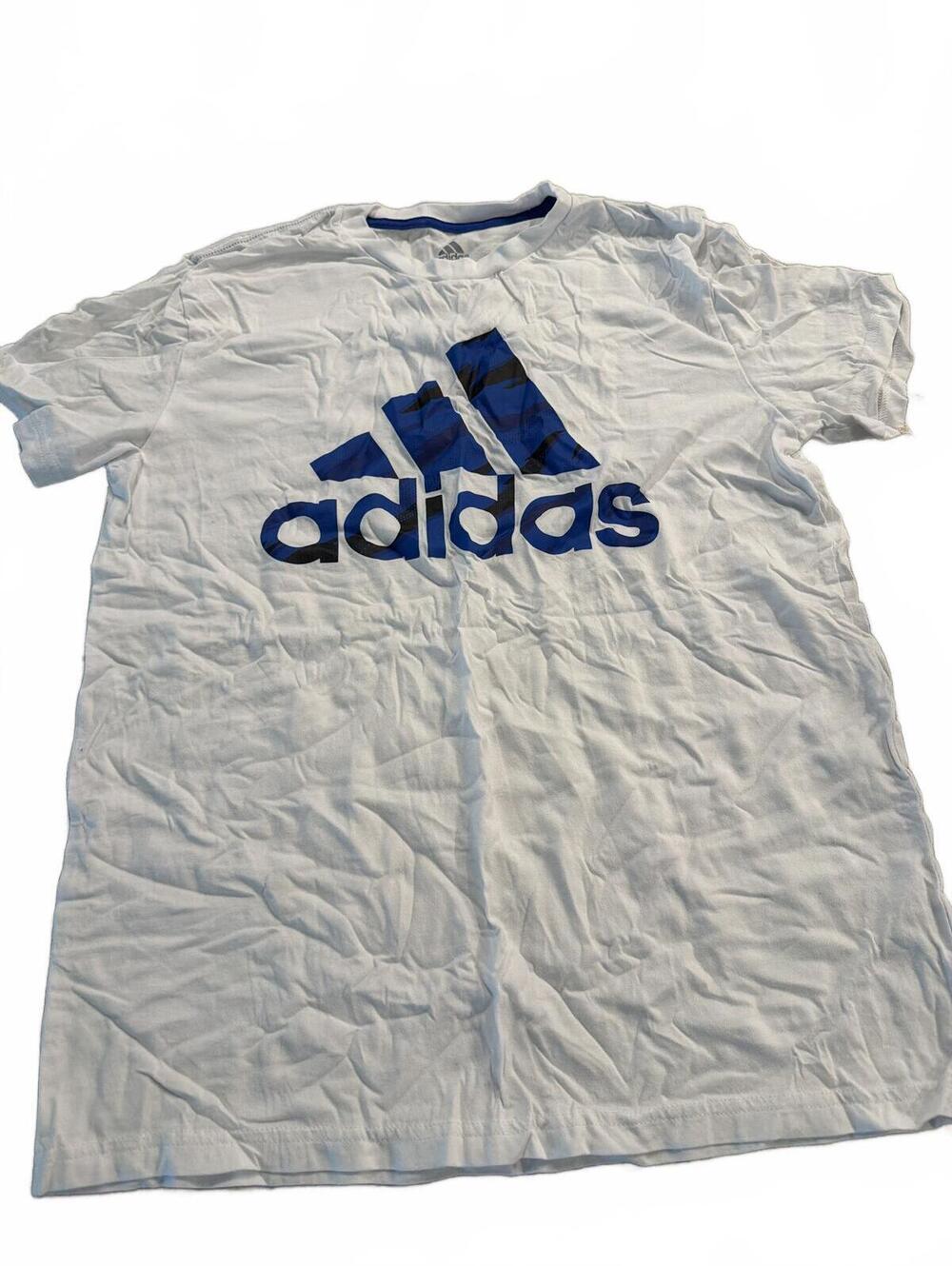 adidas White Logo T-Shirt Large+ Husky